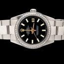Diamond bezel datejust watch black stick dial SS oyster bracelet rolex