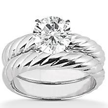 Diamond 1.25 Ct. solitaire ring wedding band set gold