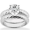 Diamond 1.25 Ct. solitaire ring wedding band set gold