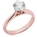 Diamond 1.50 ct. solitaire wedding ring pink gold