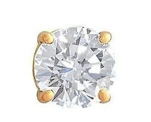F VS1 diamond 1.25 ct. Mens single diamond stud earring