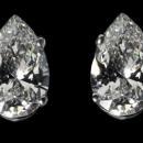 F VS1 diamonds pear cut stud post earrings 2.02 ct.