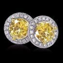 Fancy yellow diamonds 7 cts. Stud earrings gold ear ring