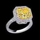 Fancy yellow radiant & white diamonds ring 3 carats new