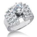 F VVS1 diamonds engagement ring 3.51 carat diamond gold