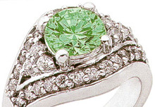 2.84 carat GENUINE EMERALD diamond white gold