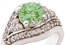 2.84 carat GENUINE EMERALD diamond white gold