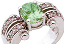 Vintage Estate inspired DIAMOND EMERALD ring