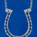 0.23 carat diamonds & Gem-stone necklace pendant white gold 14K