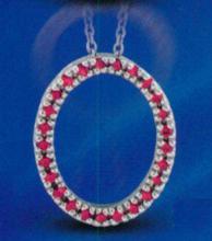 0.25 carat Gemstone Circle pendant necklace solid gold 14K jewelry