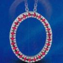 0.25 carat Gemstone Circle pendant necklace solid gold 14K jewelry