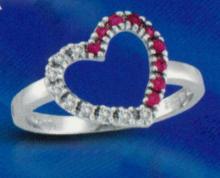 Heart shape 0.27 carat Diamonds & Gemstone wedding ring gold jewelry