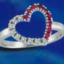 Heart shape 0.27 carat Diamonds & Gemstone wedding ring gold jewelry