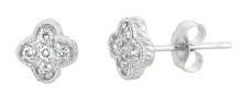 0.15 carat Round diamond pushback stud pair earring white gold 14K