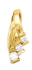 2.25 carat G VS1 three stone pendant slide gold