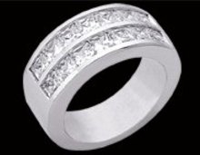 2.52 carat PRINCESS CUT diamond wedding band
