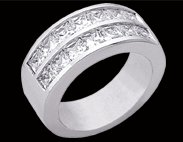 2.52 carat PRINCESS CUT diamond wedding band