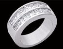 2.52 carat PRINCESS CUT diamond wedding band