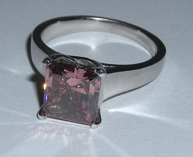 1.51 carats princess red diamond ring engagement new