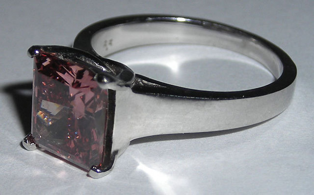1.51 carats princess red diamond ring engagement new