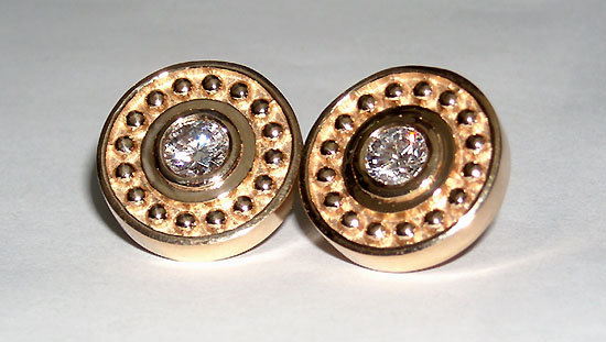 1 carat G SI antique natural DIAMOND STUD EARRING post