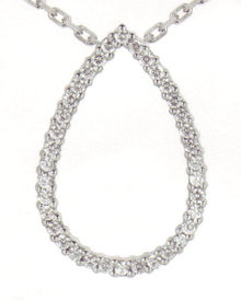 1.82 carats Diamond Pear Pendant with chain necklace sparkling