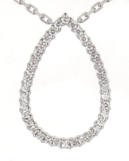 1.82 carats Diamond Pear Pendant with chain necklace sparkling