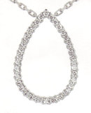 1.82 carats Diamond Pear Pendant with chain necklace sparkling