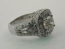2.51 carats ROUND DIAMOND RING antique look gold pave