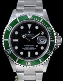 Rolex submariner watch green anniversary model oyster