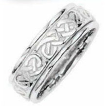 HiS AND HERS plain platinum wedding band milgrain