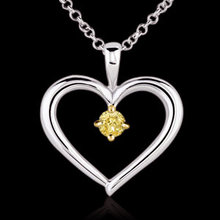 1/2 ct. yellow canary diamond solitaire pendant chain