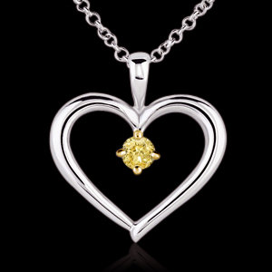 1/2 ct. yellow canary diamond solitaire pendant chain