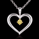 1/2 ct. yellow canary diamond solitaire pendant chain