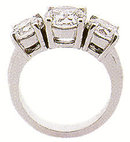 1.12 Ct 3 STONE GENUINE DIAMOND RING engagement gold