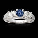 1.01 carat blue diamonds 5-stone anniversary ring new