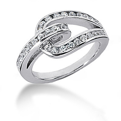 0.84 cts. Diamonds wedding band womens white gold