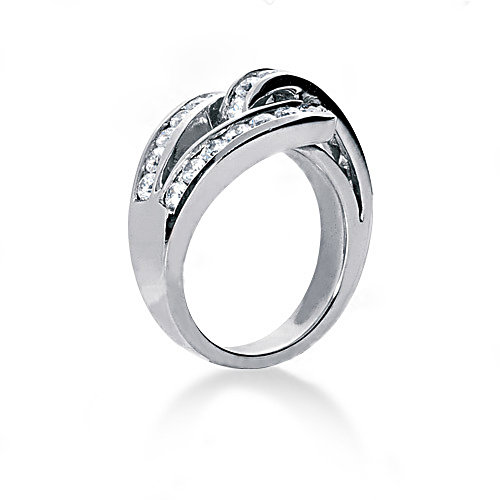 0.84 cts. Diamonds wedding band womens white gold