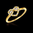 Heart shape fancy yellow diamonds 0.70 ct. ring gold