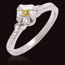 1.25 ct. fancy yellow & white diamonds wedding ring new