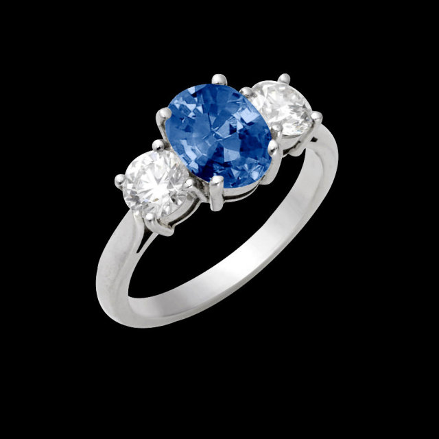 0.70 carat oval cut blue diamonds engagement ring new