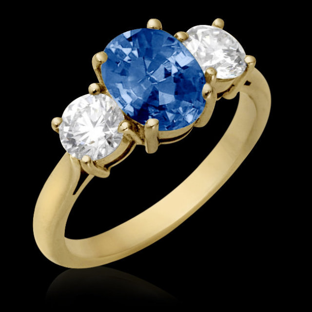 0.70 carat oval cut blue diamonds engagement ring new