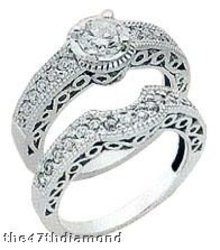 Diamonds 0.76 carat WEDDING BAND SET DIAMOND RING REAL