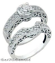 Diamonds 0.76 carat WEDDING BAND SET DIAMOND RING REAL