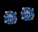 1.05 carats blue diamonds stud post earrings gold new