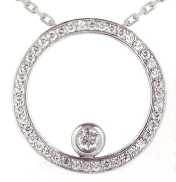 1.35 carats Bezel Set Diamond Pendant with round cut di