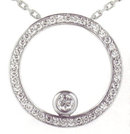 1.35 carats Bezel Set Diamond Pendant with round cut di