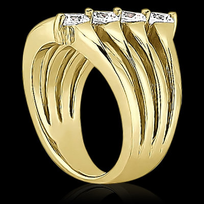 0.75 carats DIAMOND RING 4 stone engagement ring gold