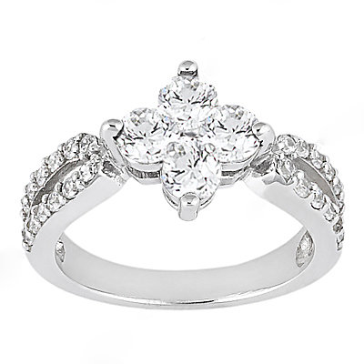 1.08 Ct. Diamond wedding ring F VVS1 gold ring new