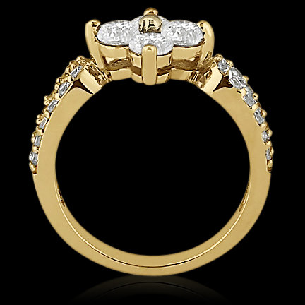 1.08 Ct. Diamond wedding ring F VVS1 gold ring new